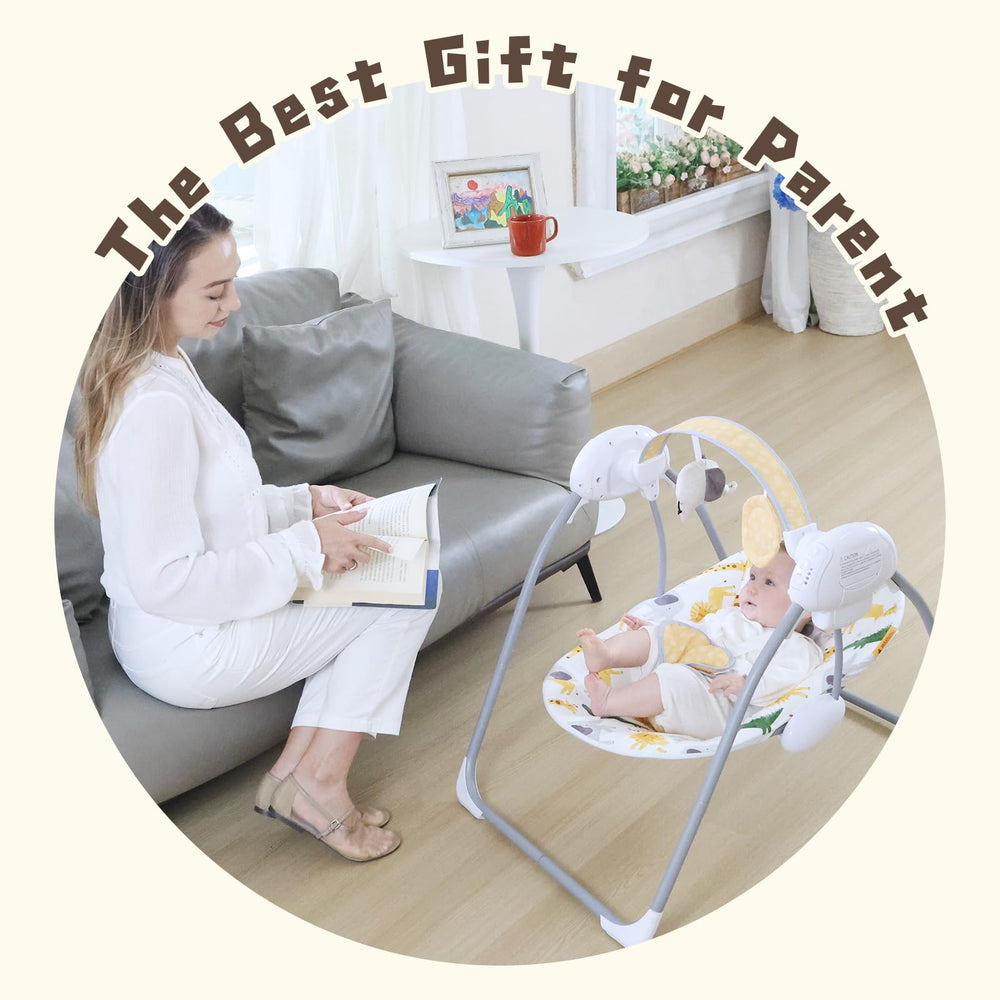 Furmubei Portable Baby Swing non-slip feet ensure stable seating
