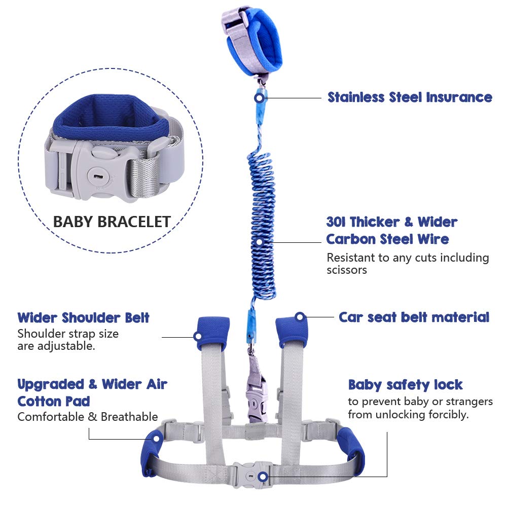 FurPaw 2in1 design blue backpack and wrist leash for versatile use