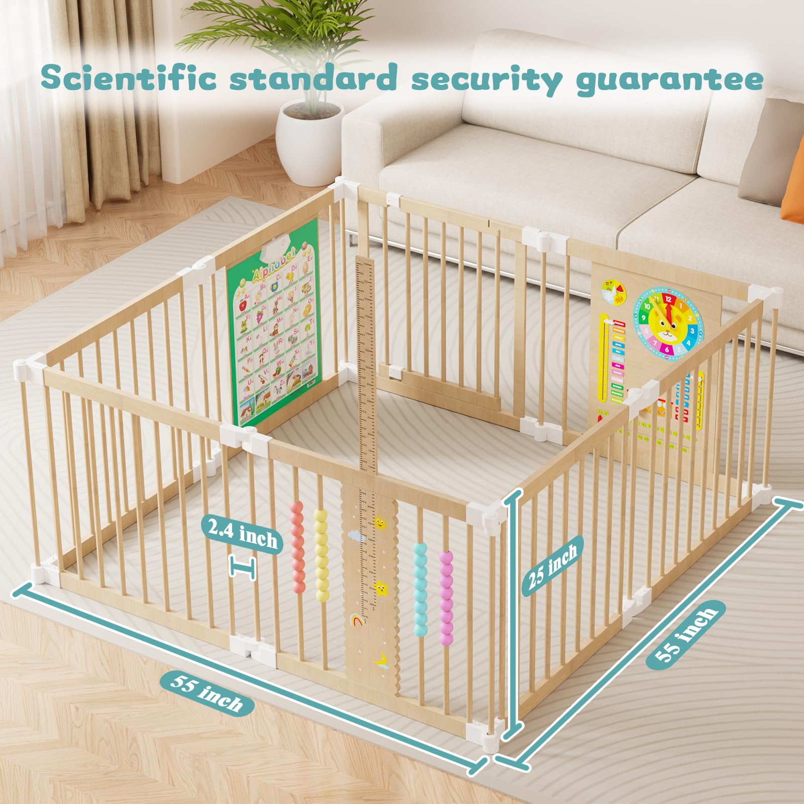 FurrFinesse safe spacious play-area emphasizes durable wood and smooth surfaces.