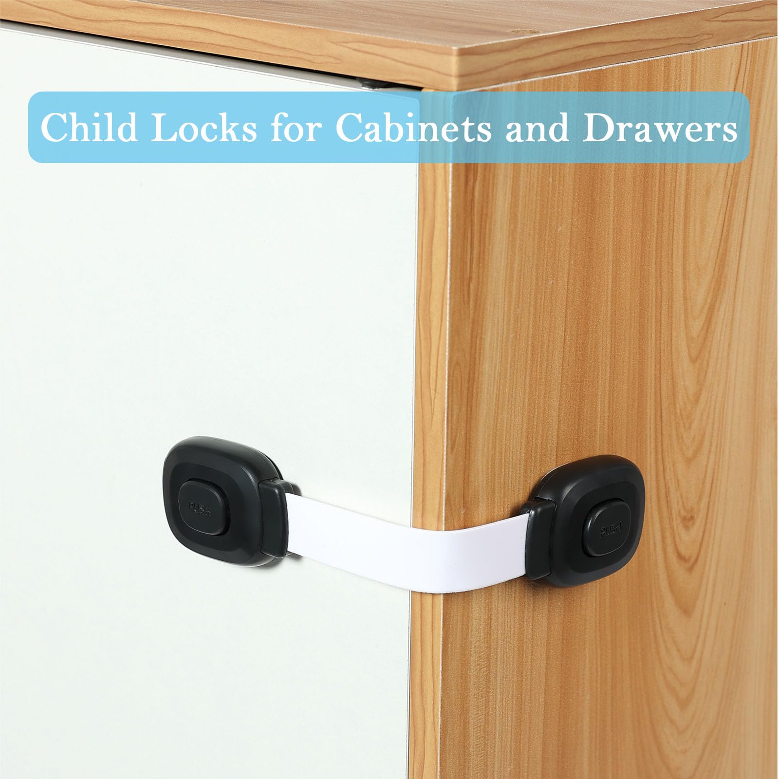 Fursafe&Q ABS-material lock features smooth surface and durable childproofing.