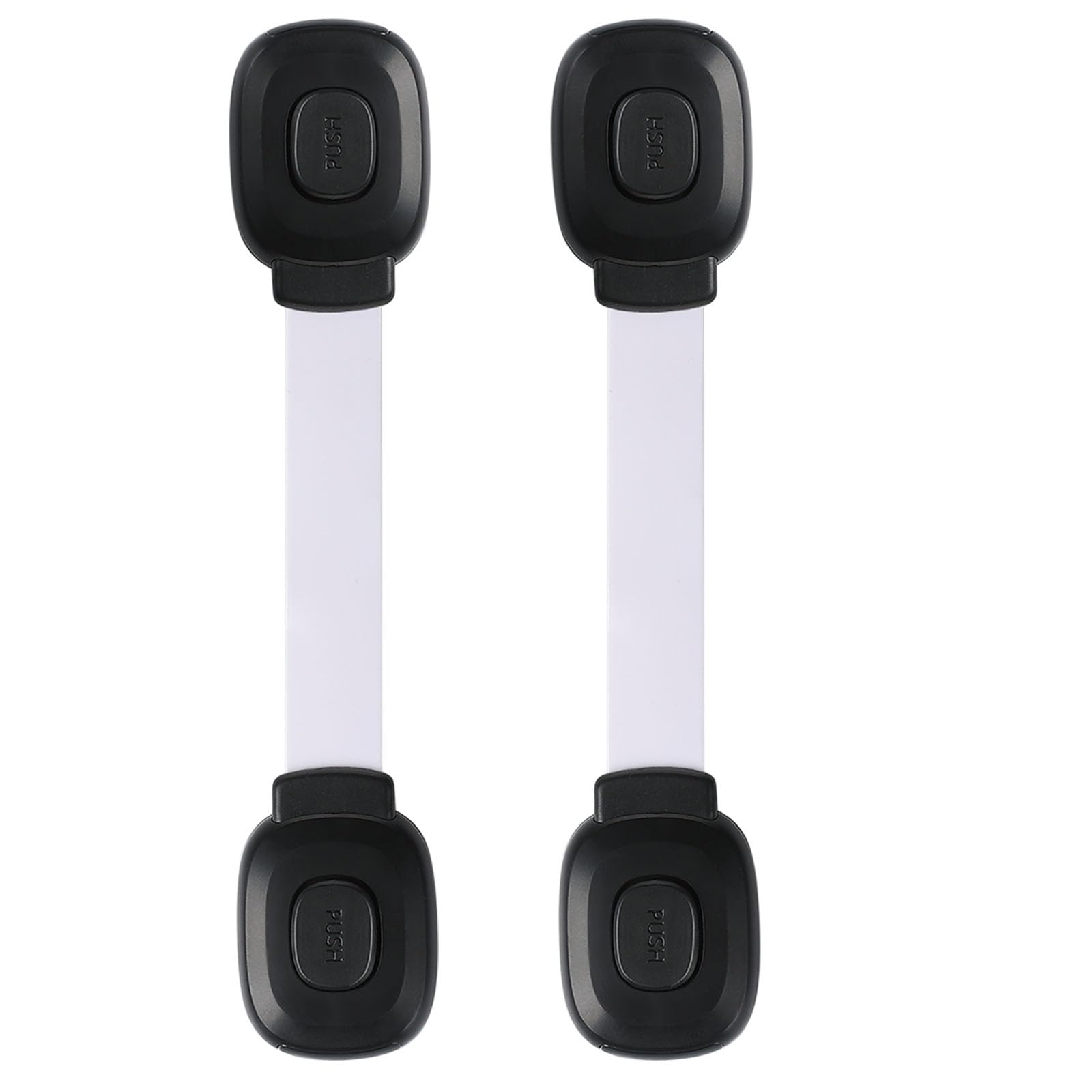 Fursafe&Q baby cabinet locks with adhesive straps for easy no-drill childproofing.