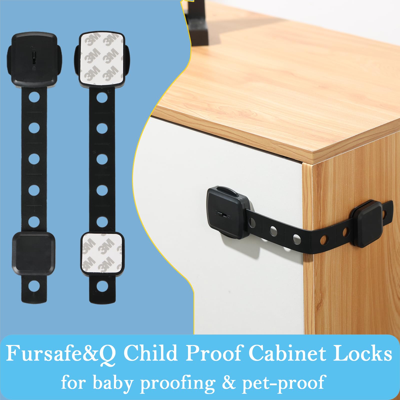 Fursafe&Q Cabinet Lock on fridge keeps curious kids away from contents