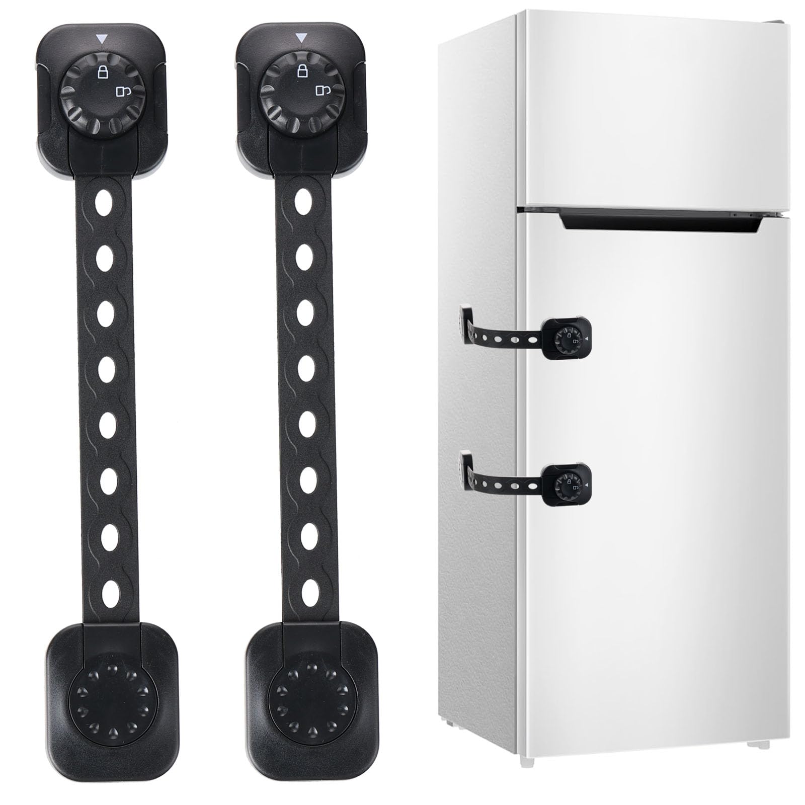 Fursafe&Q cabinet locks with adhesive straps prevent little hands from opening