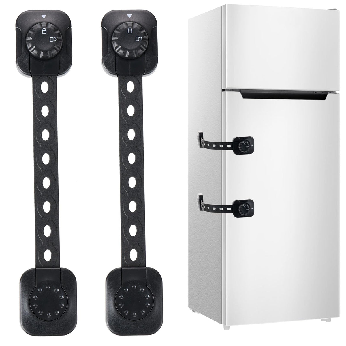Fursafe&Q cabinet locks with adhesive straps prevent little hands from opening