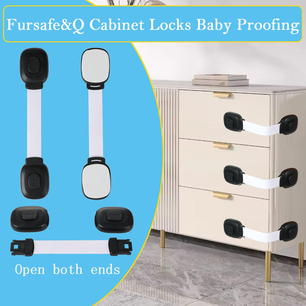 Fursafe&Q lock installed on a drawer demonstrates secure, easy-to-use childproofing for busy parents.