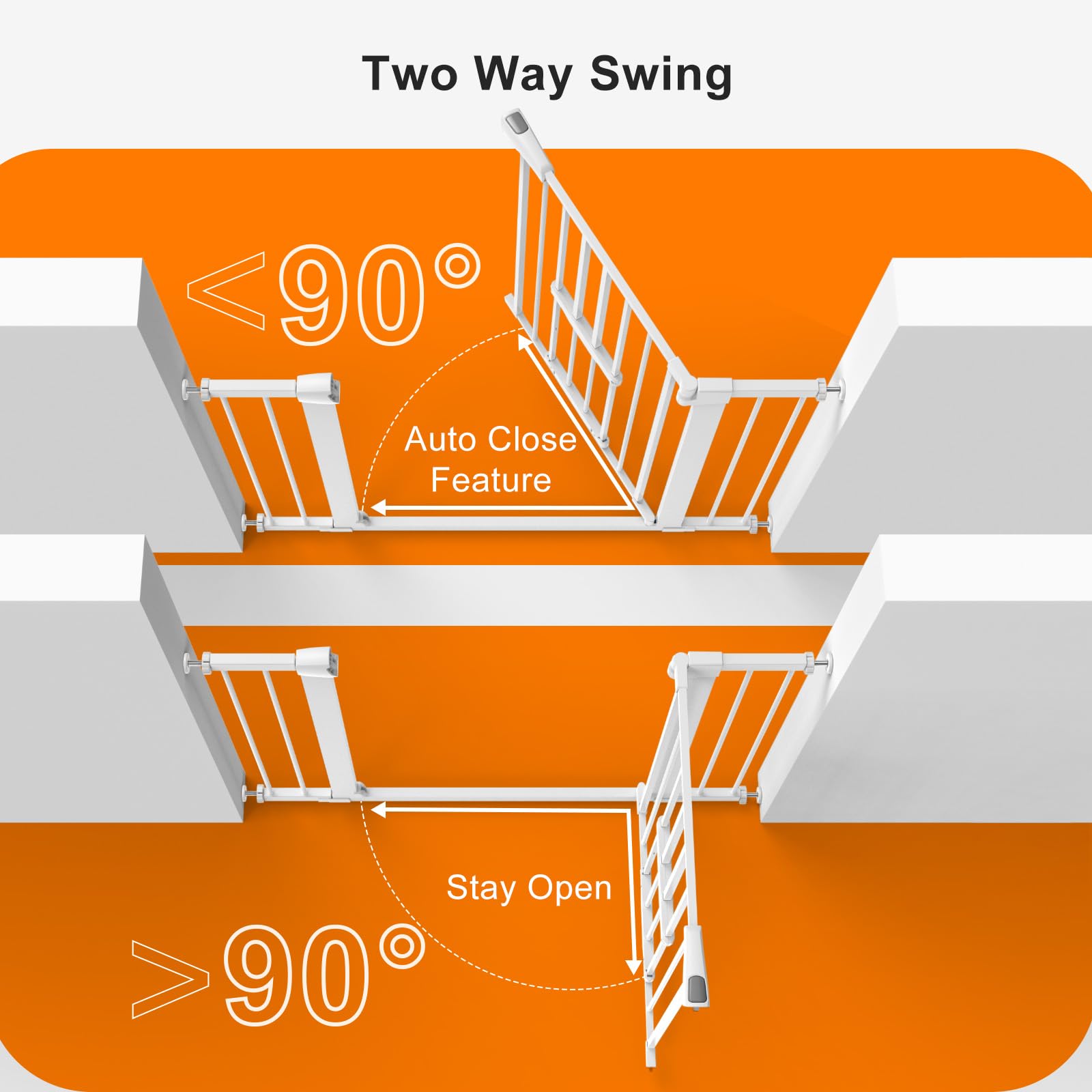 FURTIME auto-close feature ensures gate shuts softly after passage.