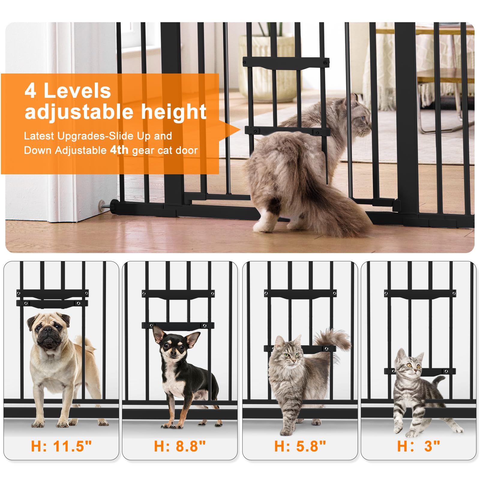FURTIME gate pressure-mounted for quick setup and removal in hallways and doorways