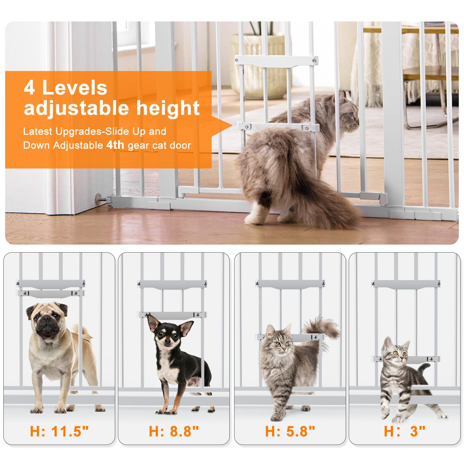 FURTIME cat door adjustable panel enabling easy cat entry and privacy