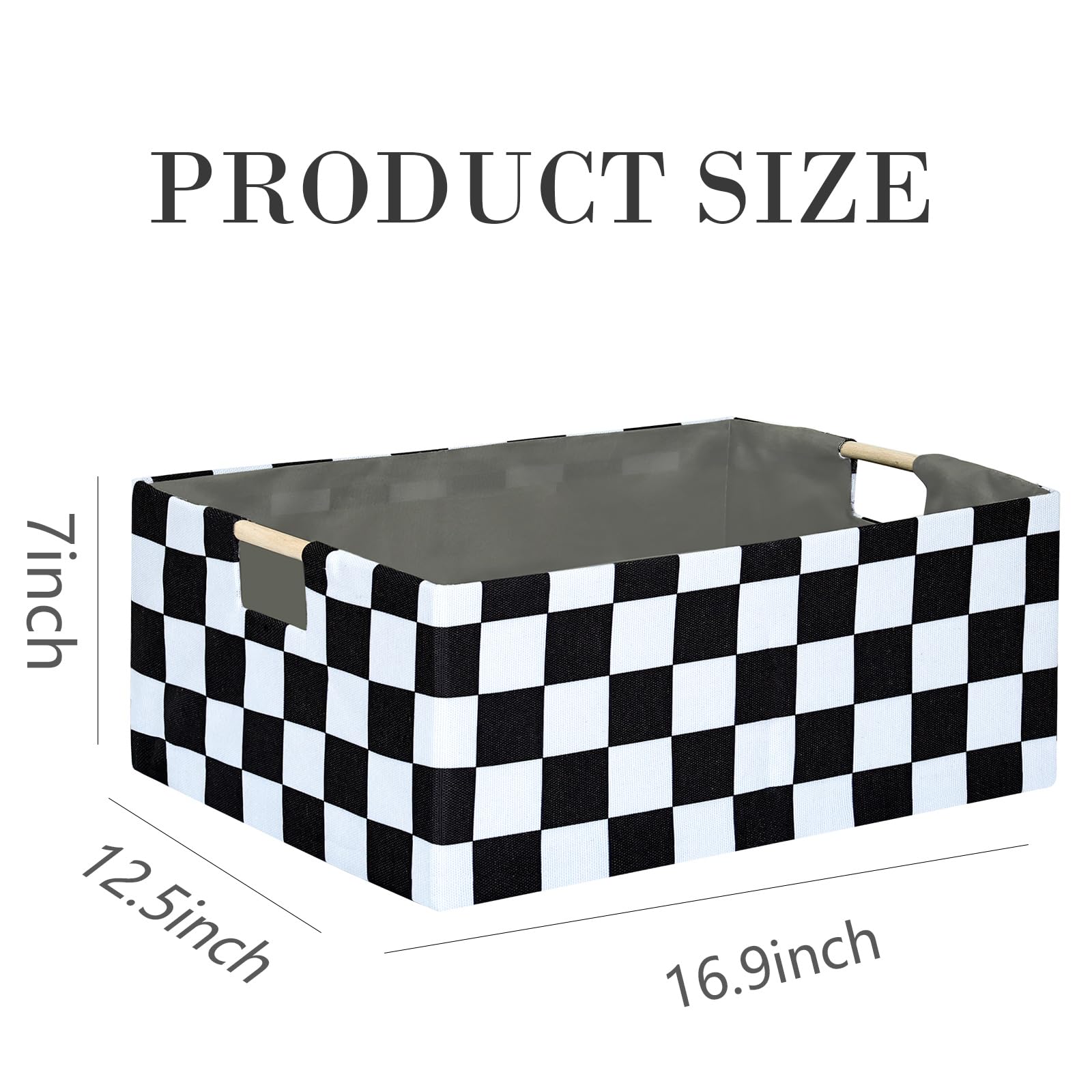 FUULOXE Checkered Storage Basket folded setup demonstrates its collapsible design for travel and seasonal storage.