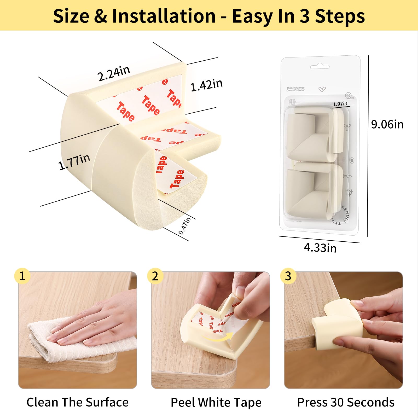 Fvbber soft NBR foam corner guard provides impact cushioning on table edges.