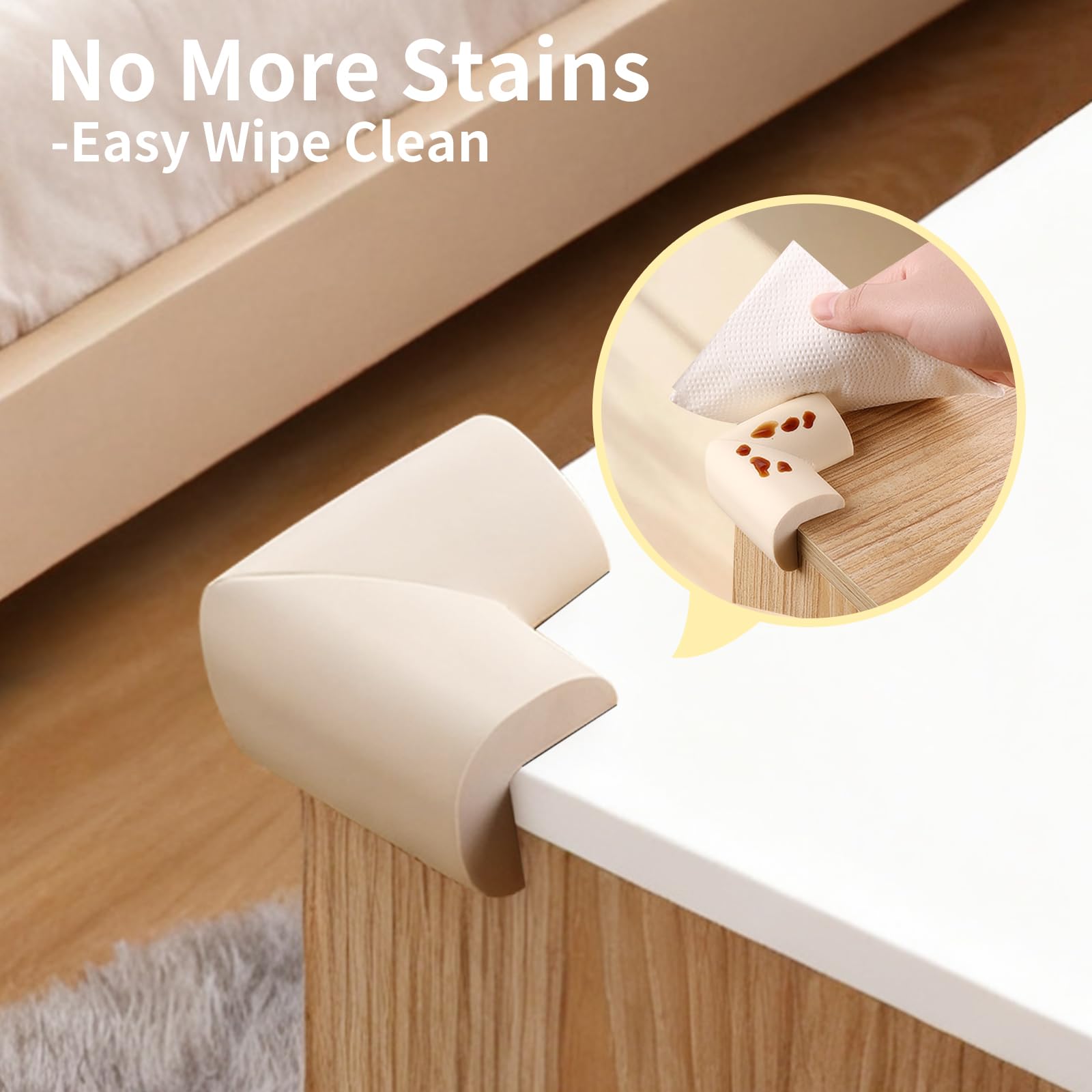 Fvbber white corner guard for universal fit on most tables and furniture.