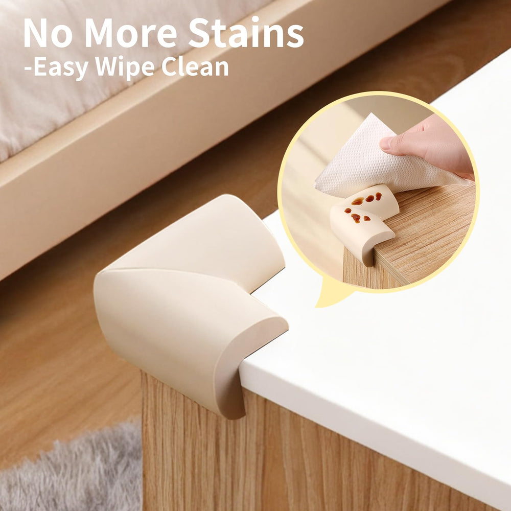 Fvbber white corner guard for universal fit on most tables and furniture.
