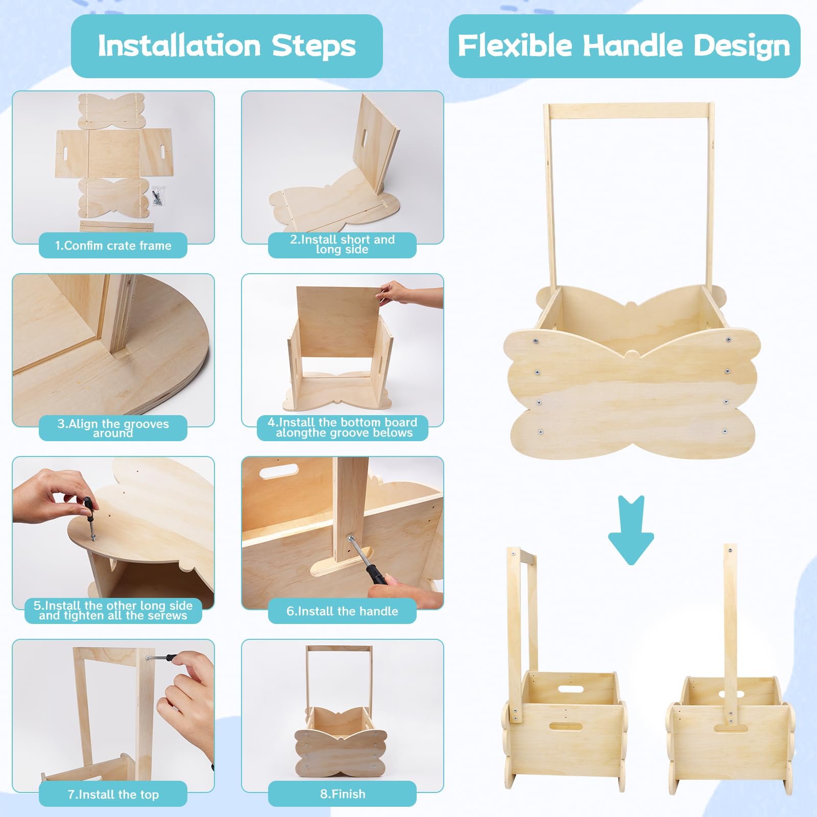 FVNPIHAM butterfly-design crate accent adds charming nursery decor