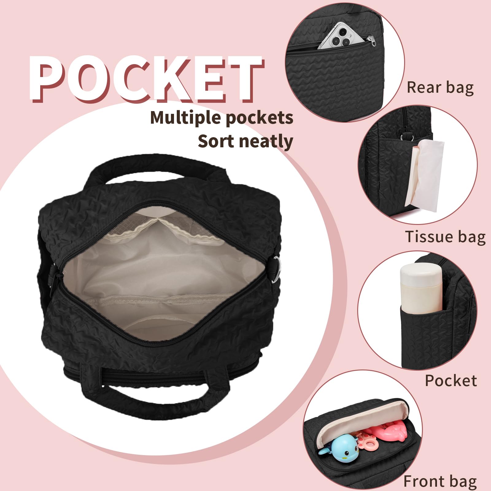 Fwkekye insulated pockets preserve bottles or snacks during outings.