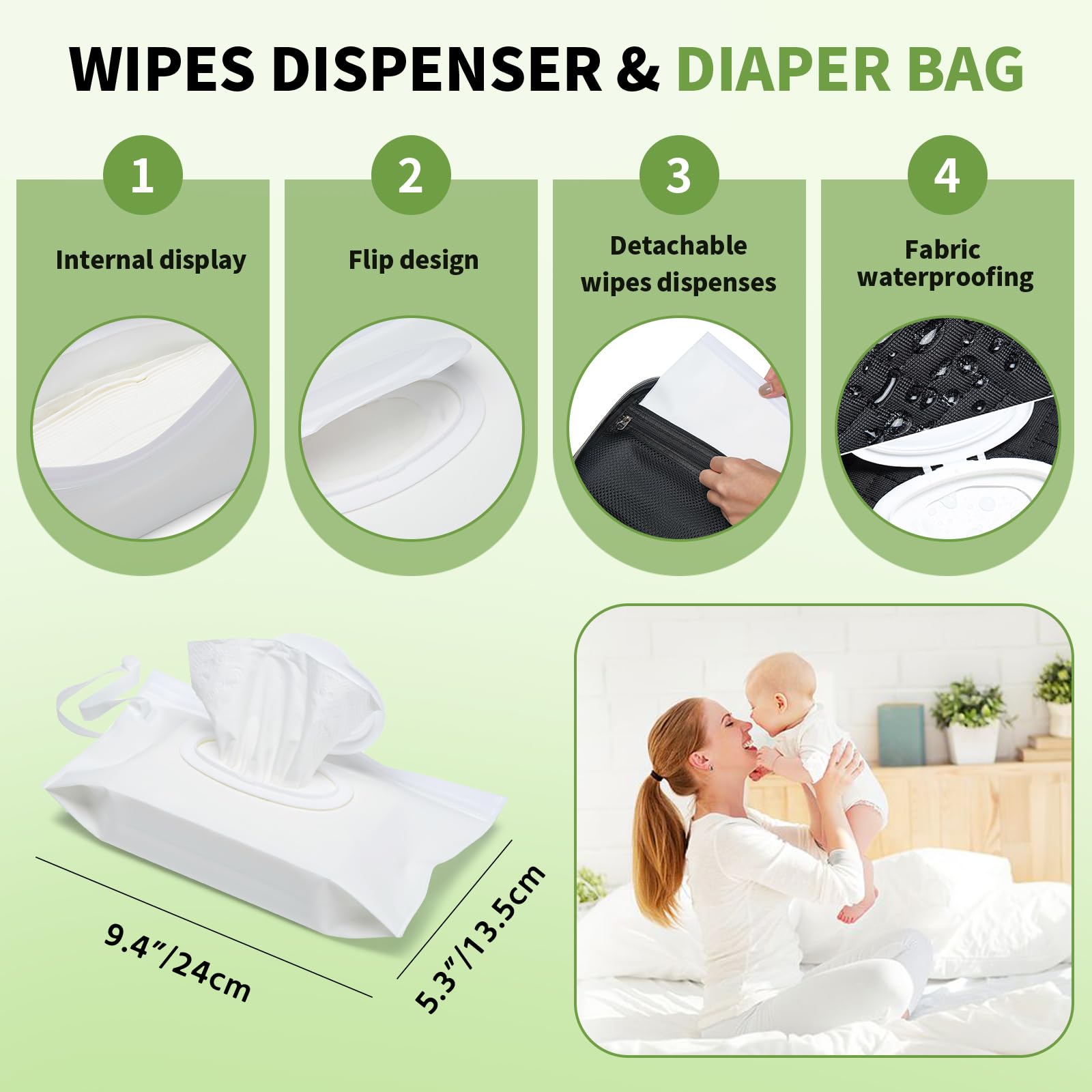 Fwkekye diaper bag on stroller clip keeps essentials ready during strolls.