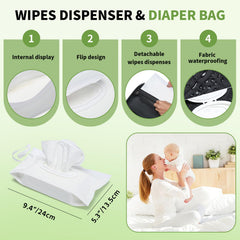 Fwkekye diaper bag on stroller clip keeps essentials ready during strolls.