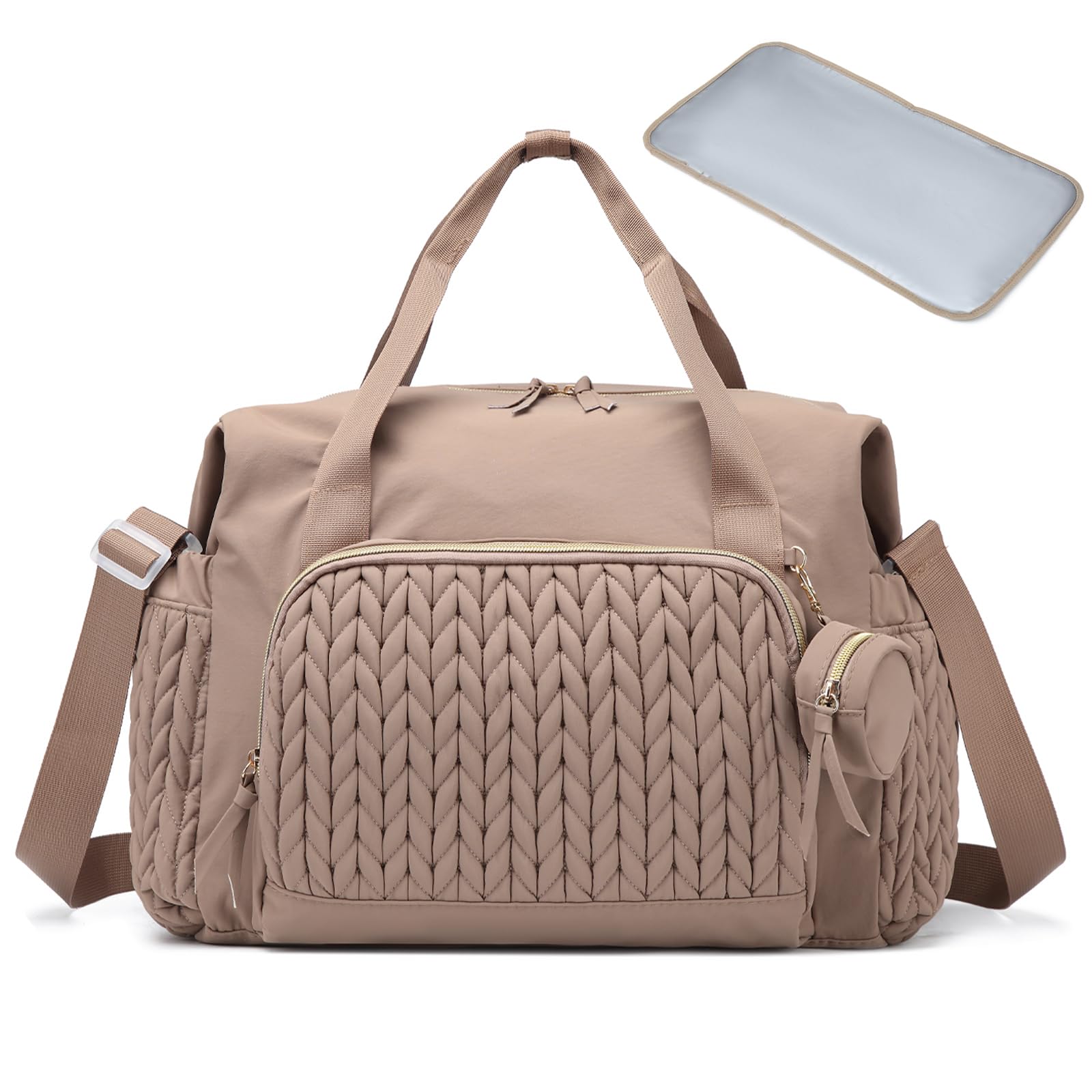 Fwkekye Diaper Bag Tote main compartment supports easy on-the-go organization.