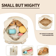 Fwkekye small diaper bag tote crossbody design frees hands during errands.