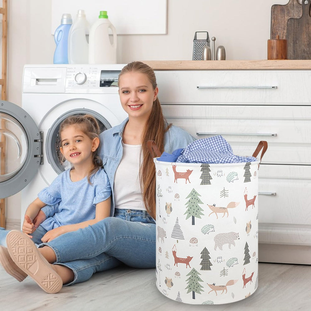 FXOCSHE leather handles make the basket portable for laundry trips
