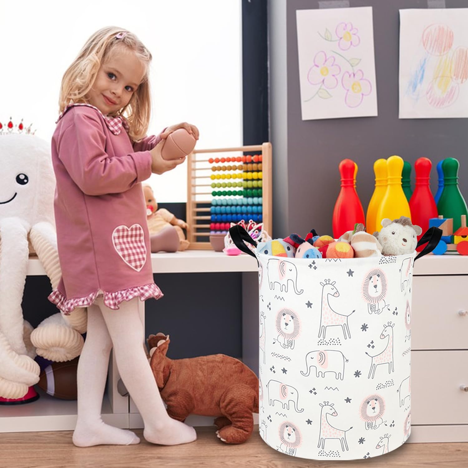 FXOCSHE waterproof baby hamper with PE lining for easy wipe-clean storage.