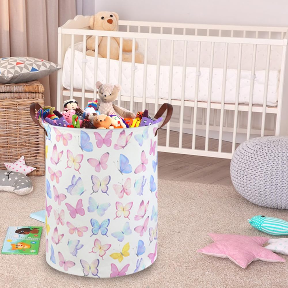 FXOCSHE Butterfly laundry basket folded for compact storage saving space.