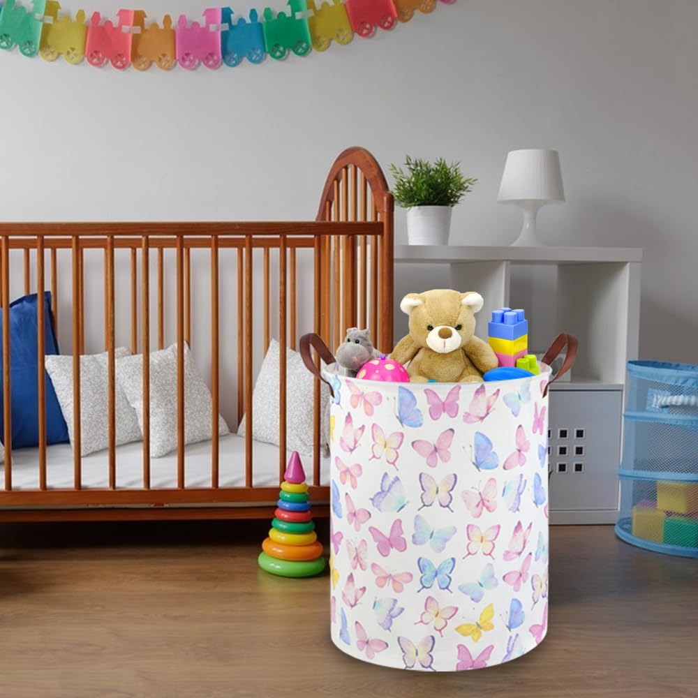 FXOCSHE Butterfly basket in nursery adding warmth and organization.