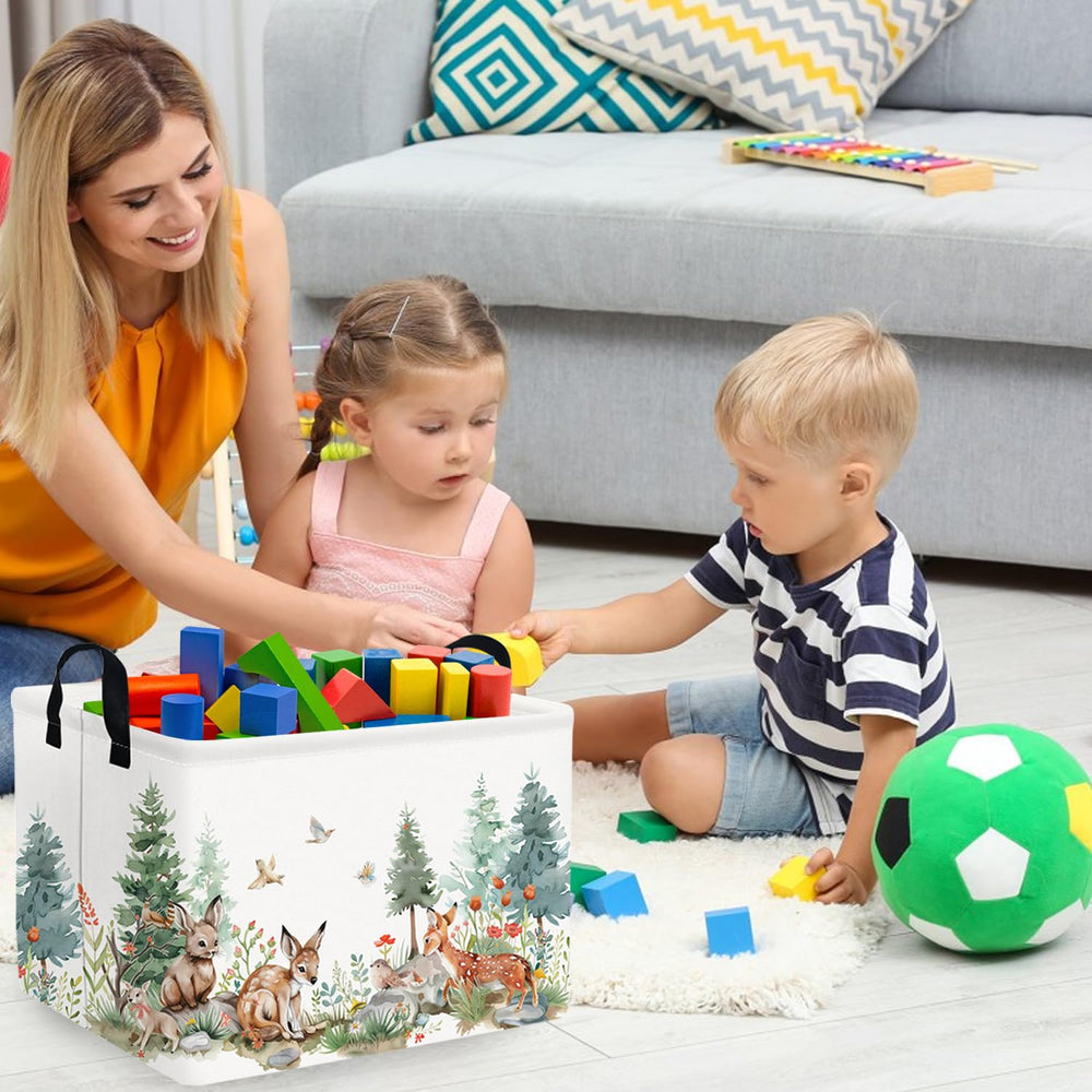 FXOCSHE collapsible toy bin provides portable organization for playrooms.