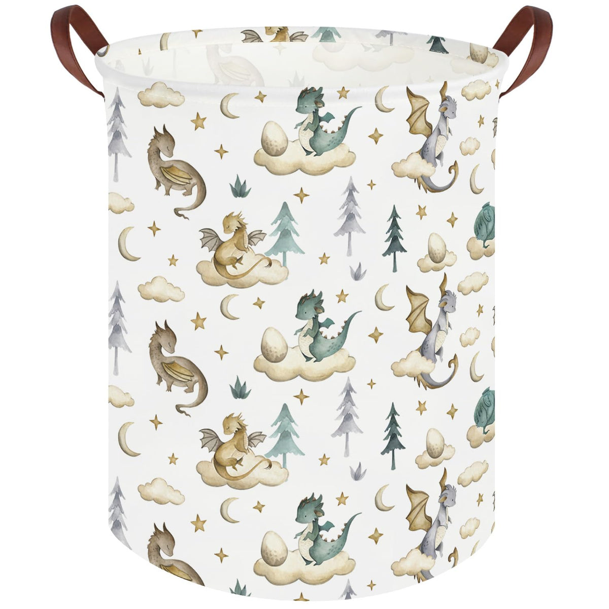 FXOCSHE dinosaur hamper front view with cute patterns for kid storage