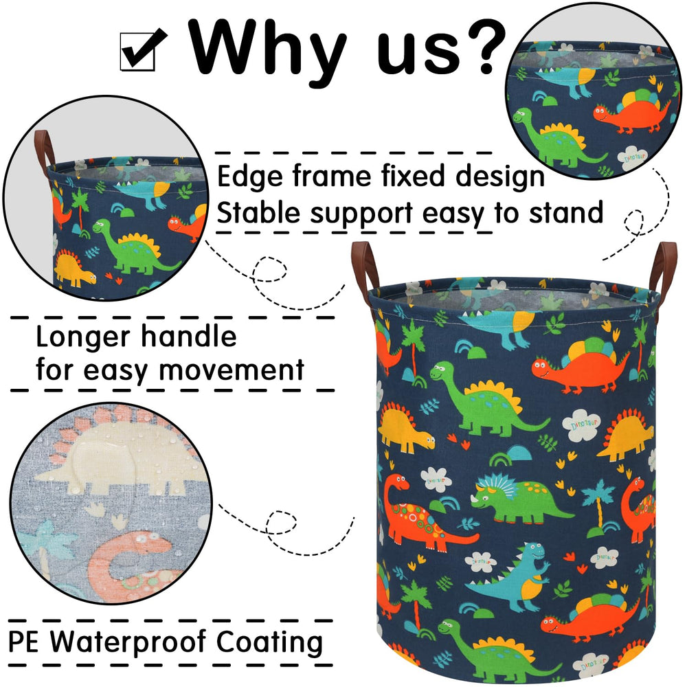FXOCSHE dinosaur hamper interior waterproof coating makes cleanup easy