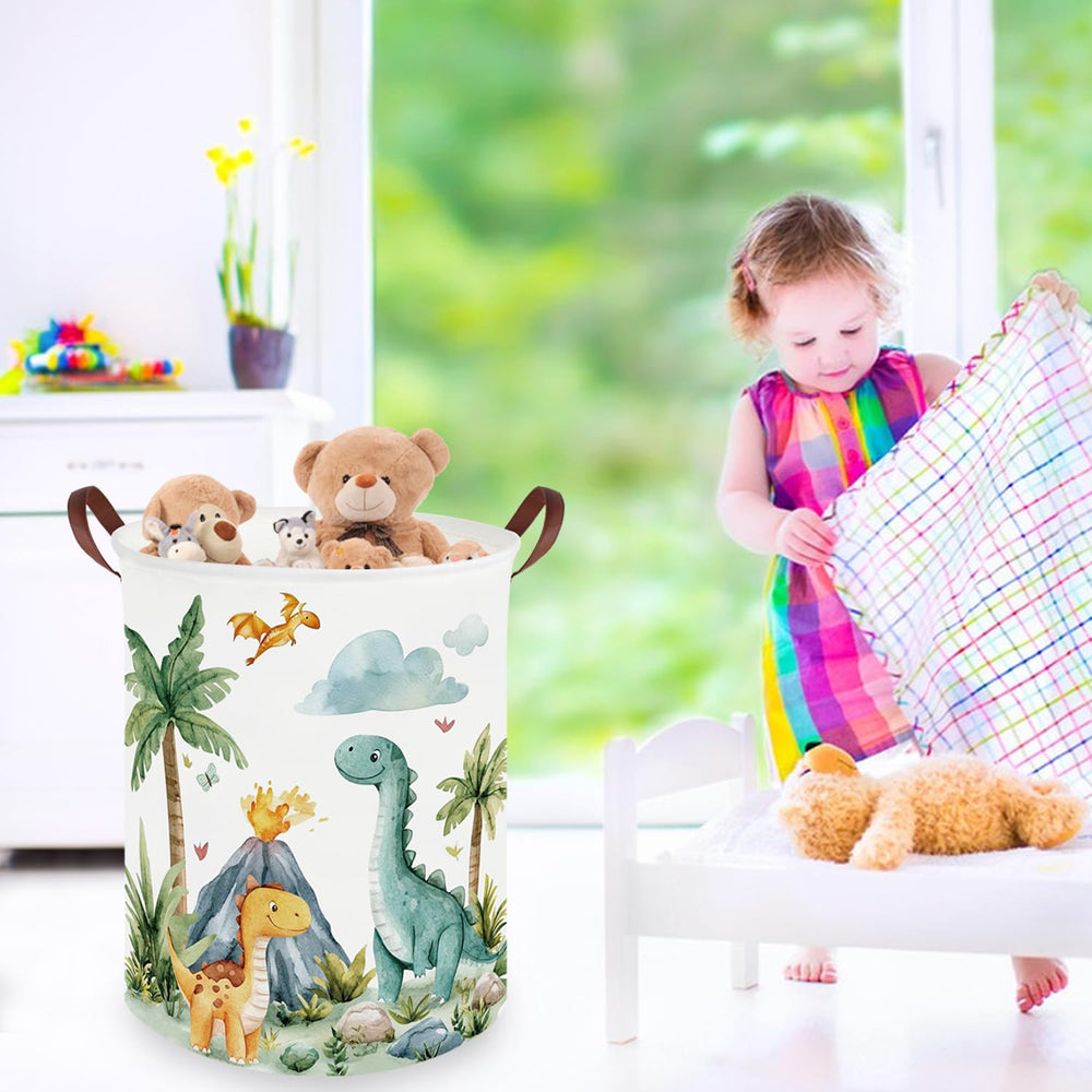 FXOCSHE Dinosaurs Hamper pattern adds playful nursery decor.