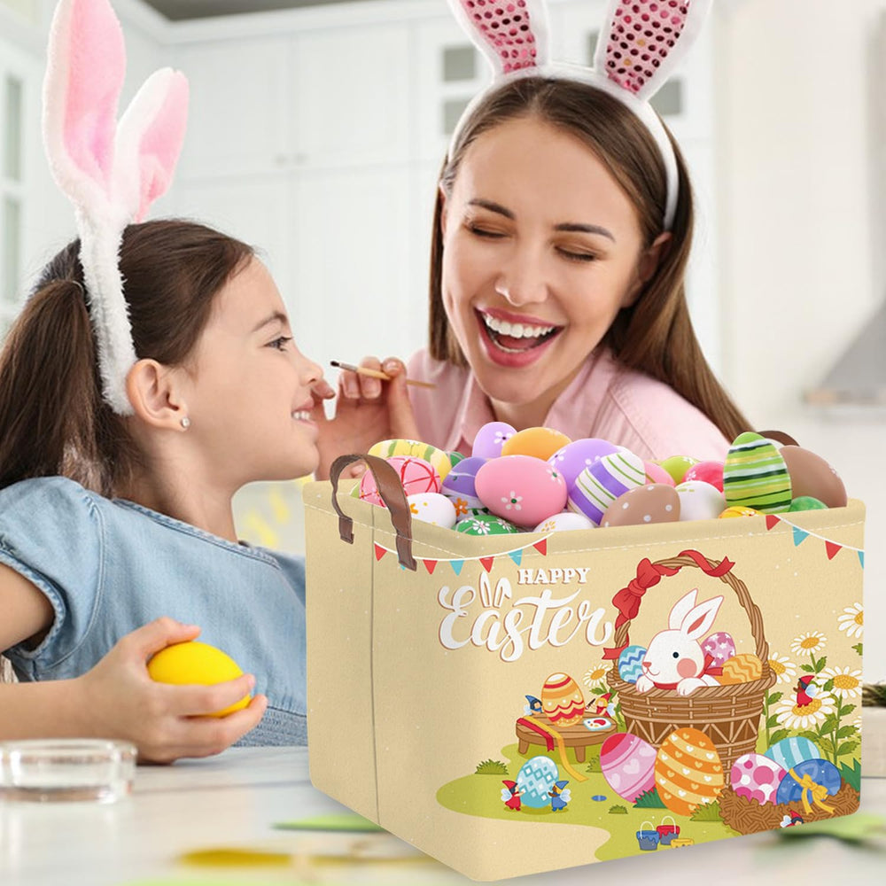 FXOCSHE Easter basket leather handle for portability