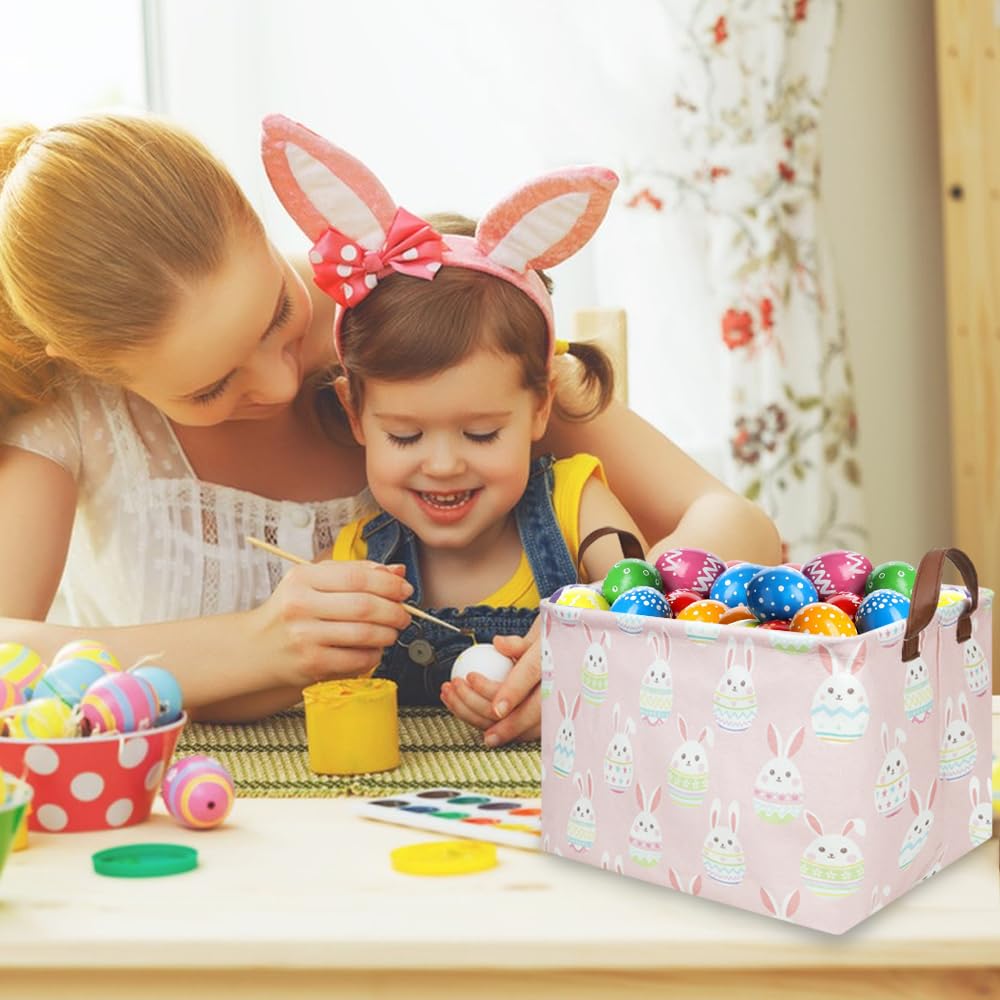 FXOCSHE Easter basket pink in use as toy storage organizer