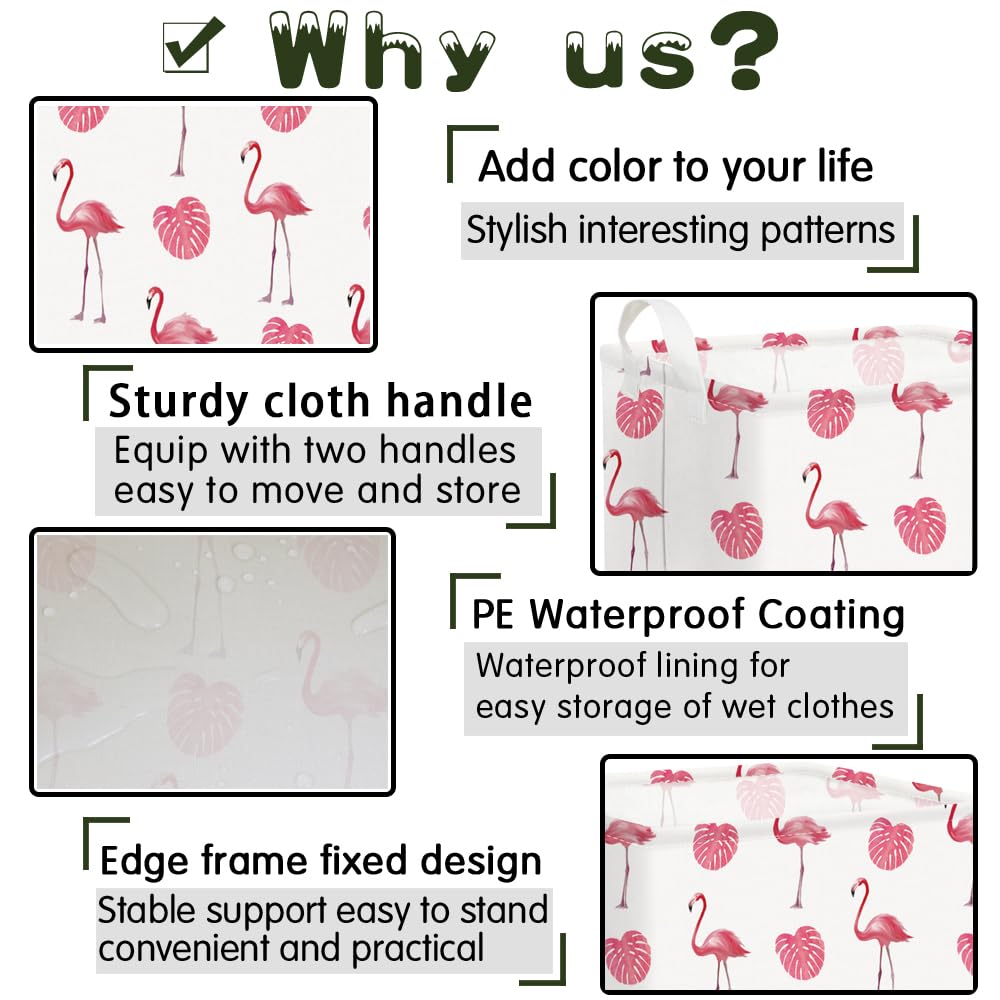 FXOCSHE Flamingo Pink Basket nursery decor adds cute flair.