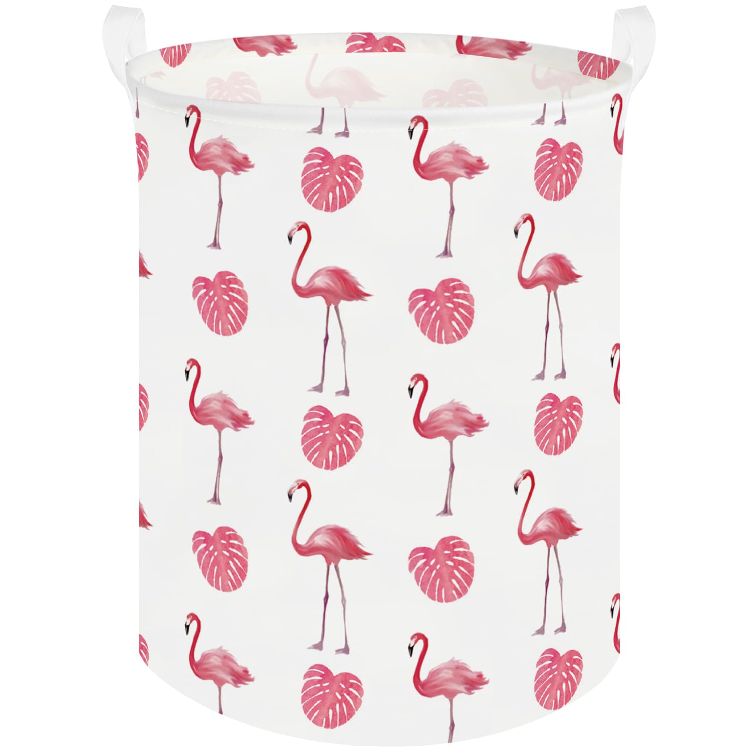 FXOCSHE Flamingo Pink Laundry Hamper shows playful storage for toys and clothes.