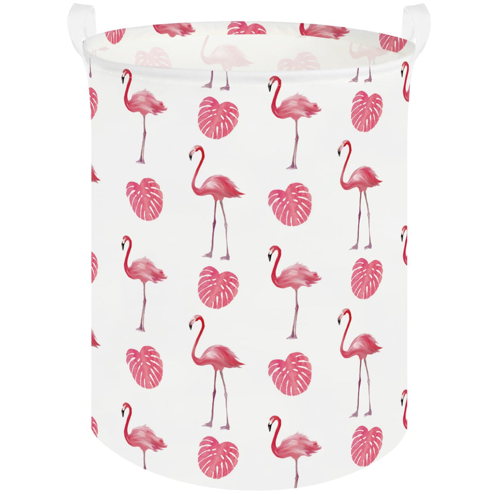 FXOCSHE Flamingo Pink Laundry Hamper shows playful storage for toys and clothes.