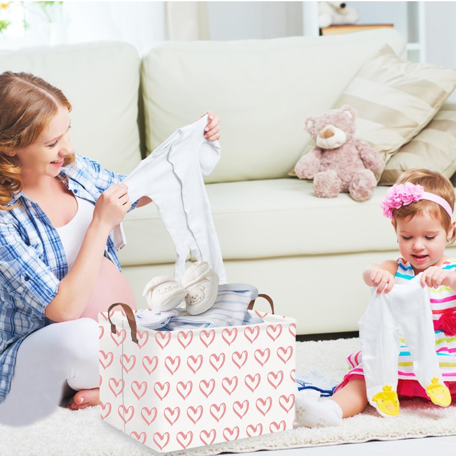 FXOCSHE girl room decor storage basket keeps desks tidy.