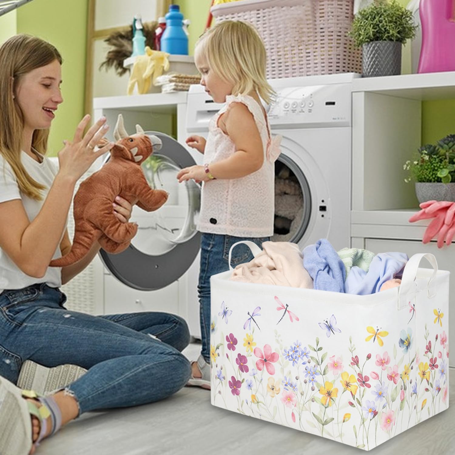 FXOCSHE girls bedroom boho flower decor enhances storage and charm.