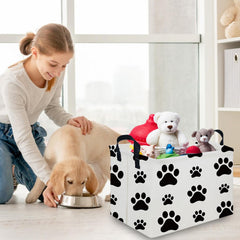 FXOCSHE kids room storage basket with easy portability via leather handles