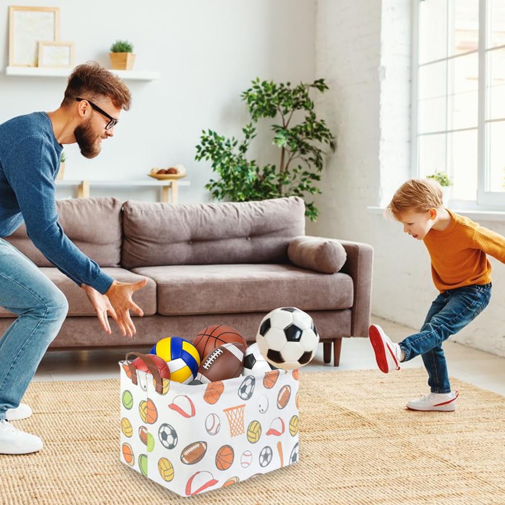 FXOCSHE kids storage bin folded demonstrates space-saving design for small rooms.
