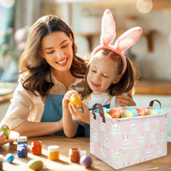 FXOCSHE kids storage bin pink in a bedroom for organized toys