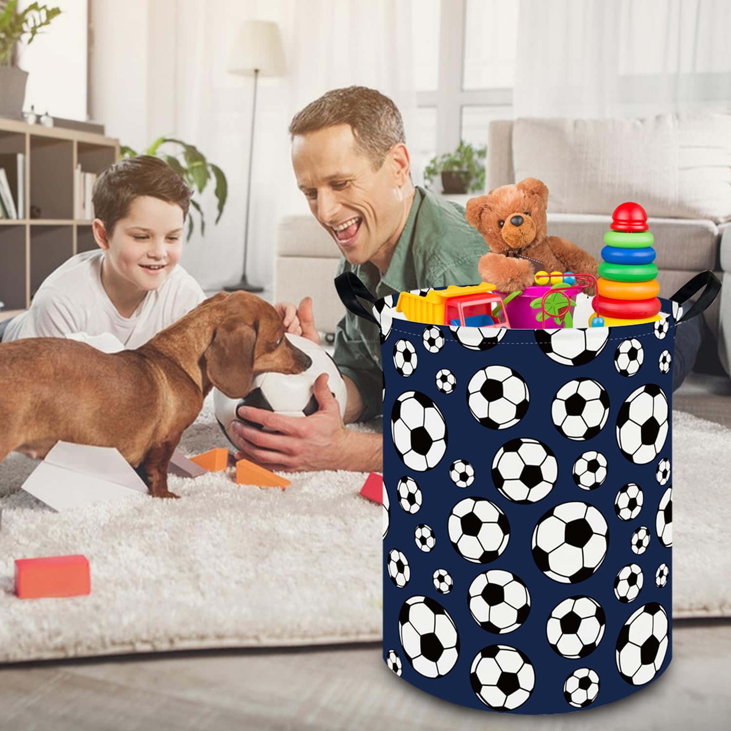 FXOLCSHE laundry hamper waterproof coating view, keeps clothes dry and easy to clean.