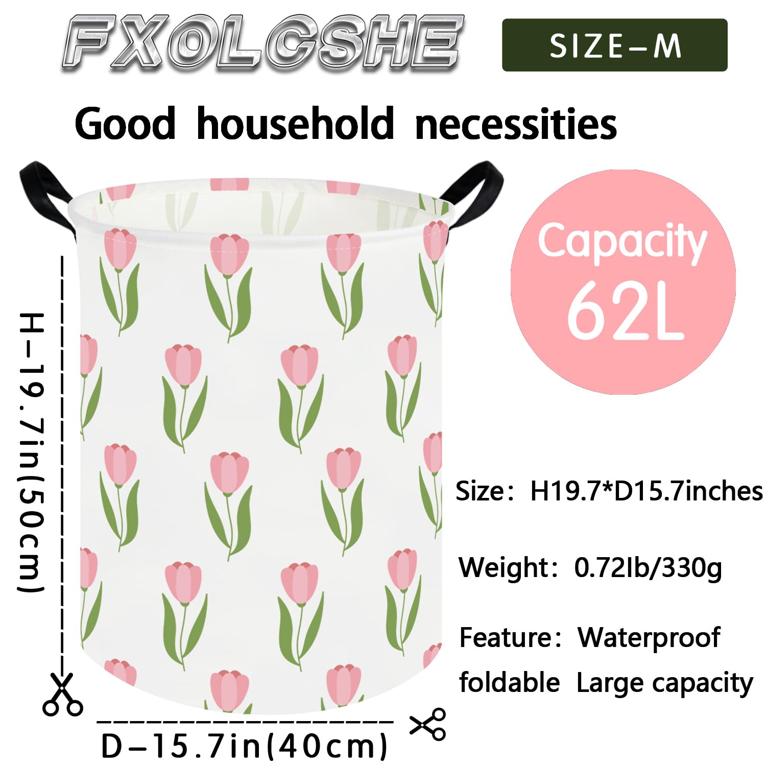 FXOCSHE Tulip hamper leather-handle emphasizes portability and durability