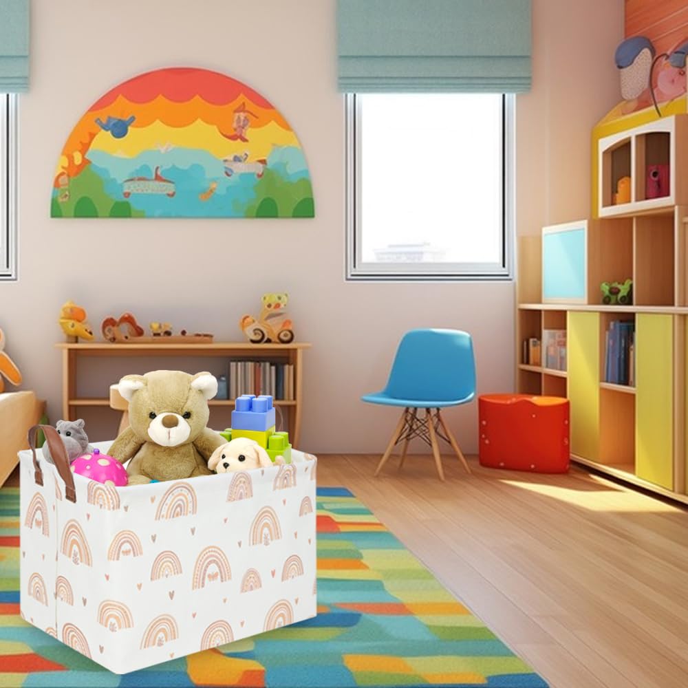 FXOCSHE Leather-handles storage basket blends durability with portable convenience.