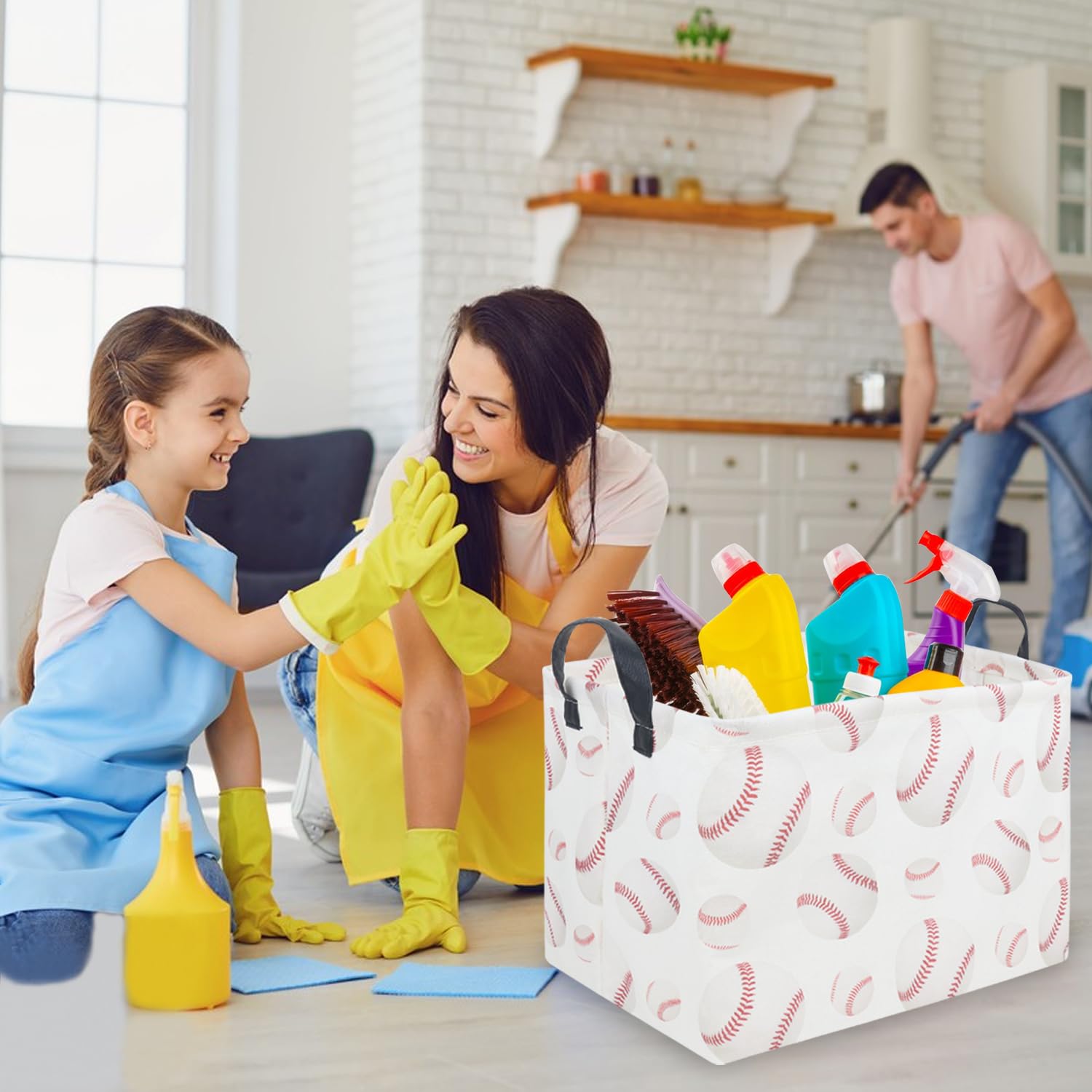 FXOCSHE linen-cotton basket with soft touch for kids' rooms