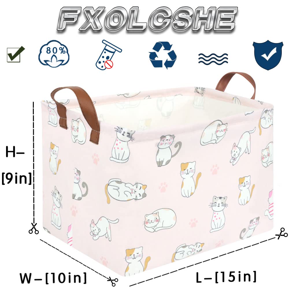 FXOCSHE nursery decor pink cat basket enhances cute storage