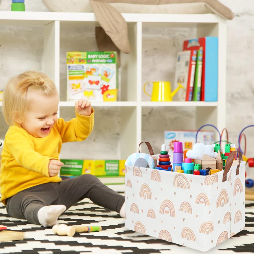 FXOCSHE Nursery hamper with rainbow tones brings gentle charm to nurseries and playrooms.