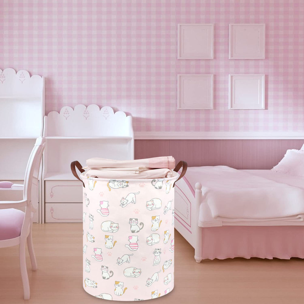 FXOCSHE Pink Hamper folded-storage mode demonstrates space-saving design