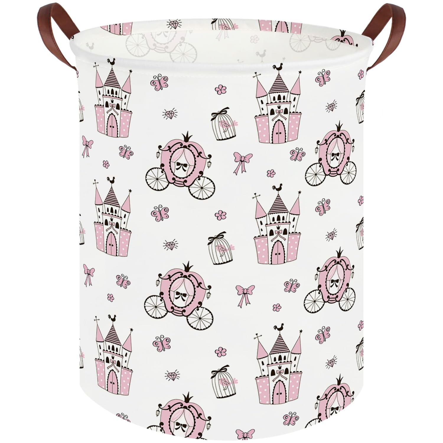 FXOCSHE Princess Castle hamper open view shows roomy toy storage for kids' rooms