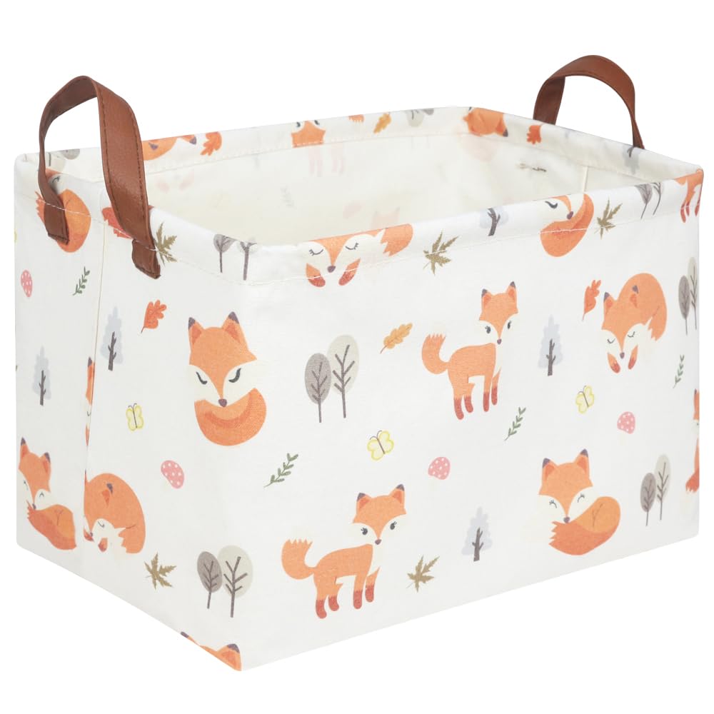 FXOCSHE Rectangle Fox Basket closed for tidy toy storage and clutter-free shelves.