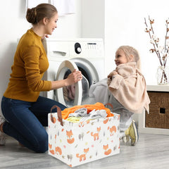 FXOCSHE Rectangle Fox Basket open for easy access to books and small toys.